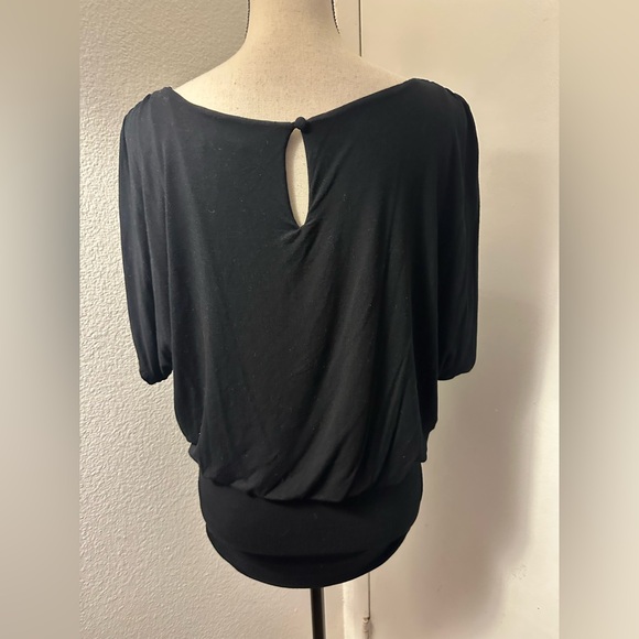White House Black Market Black Dolman Sleeve Blouse - Picture 4 of 7